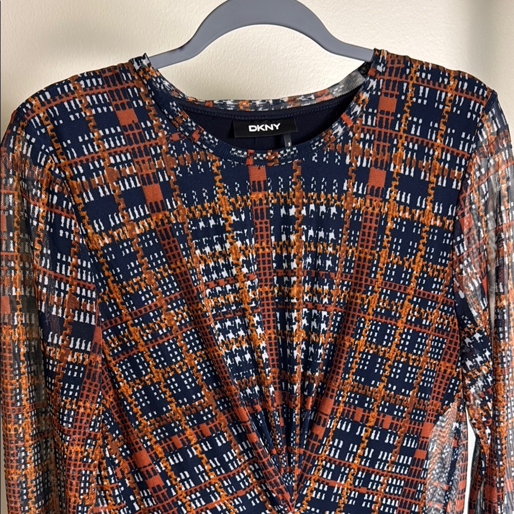 DKNY Multicolor Geometric Blouse